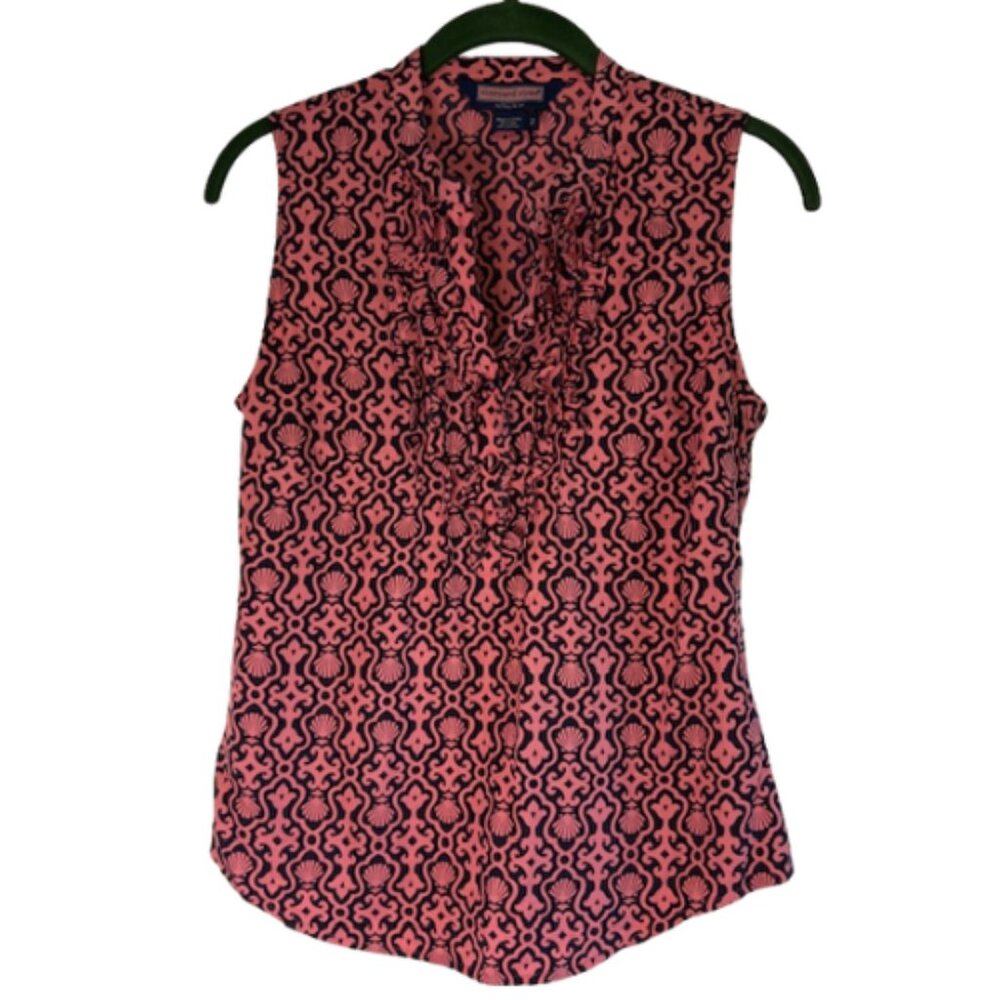 Vineyard Vines Women's Pink Printed Sleeveless Silk Blend Top Size 2